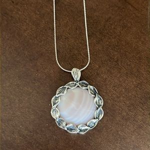 Or Paz Sterling Silver Necklace with Pale Pink Pendant